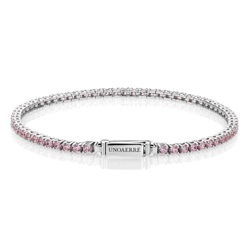 Bracciale Tennis In Argento Rosa