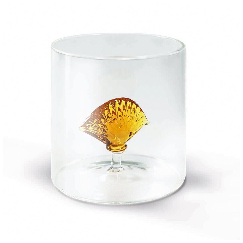 Tazza in vetro borosilicato con soggetto in vetro colorato all'interno