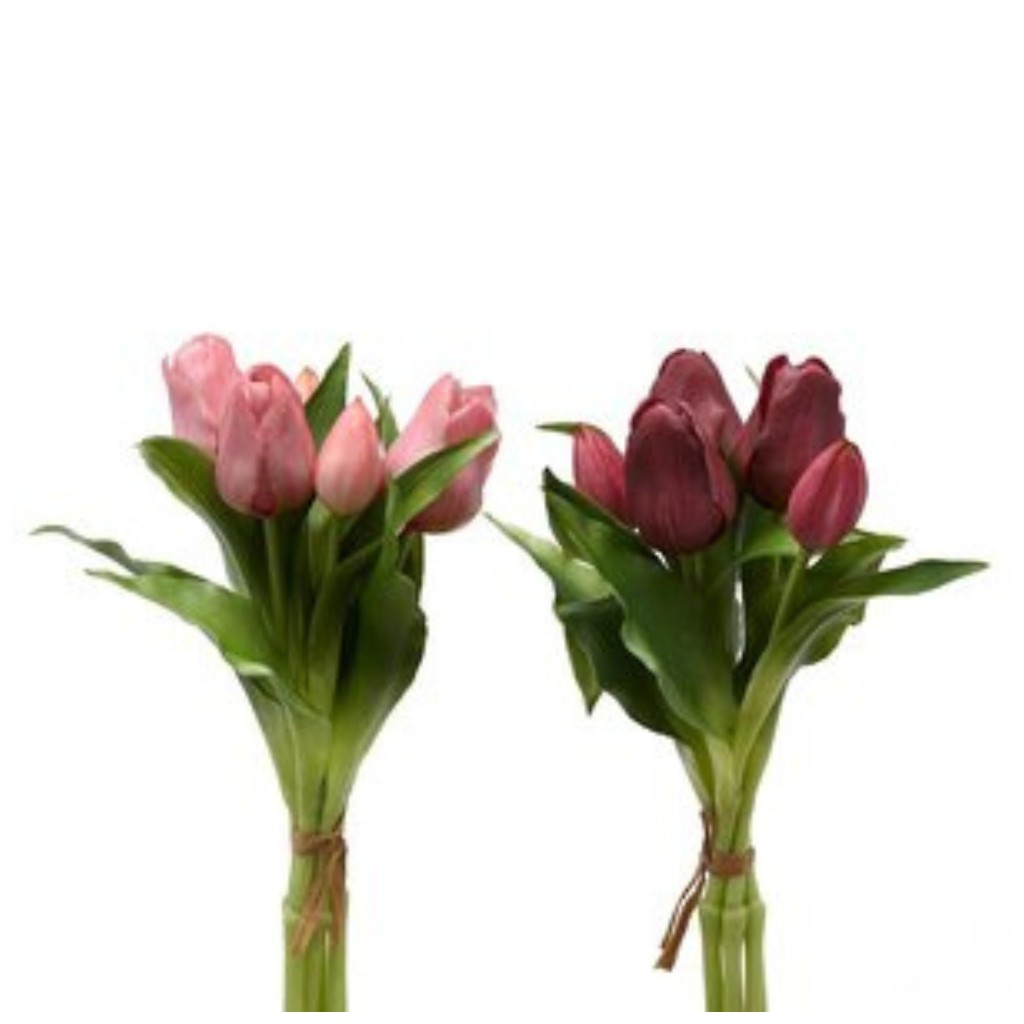 Mazzo di Tulipani bordeaux e rosa antico